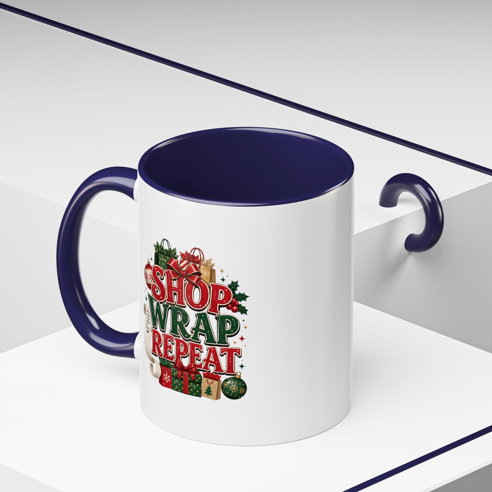 Shop Wrap Repeat Christmas Accent Coffee Mug