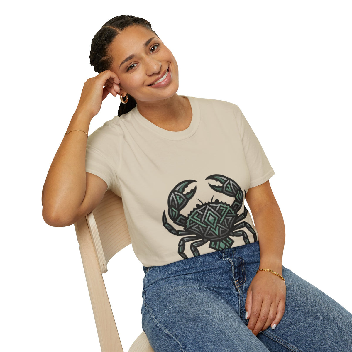 Cancer Zodiac Crab Tribal Graphic T-Shirt — Nautical Beachy Zodiac Style