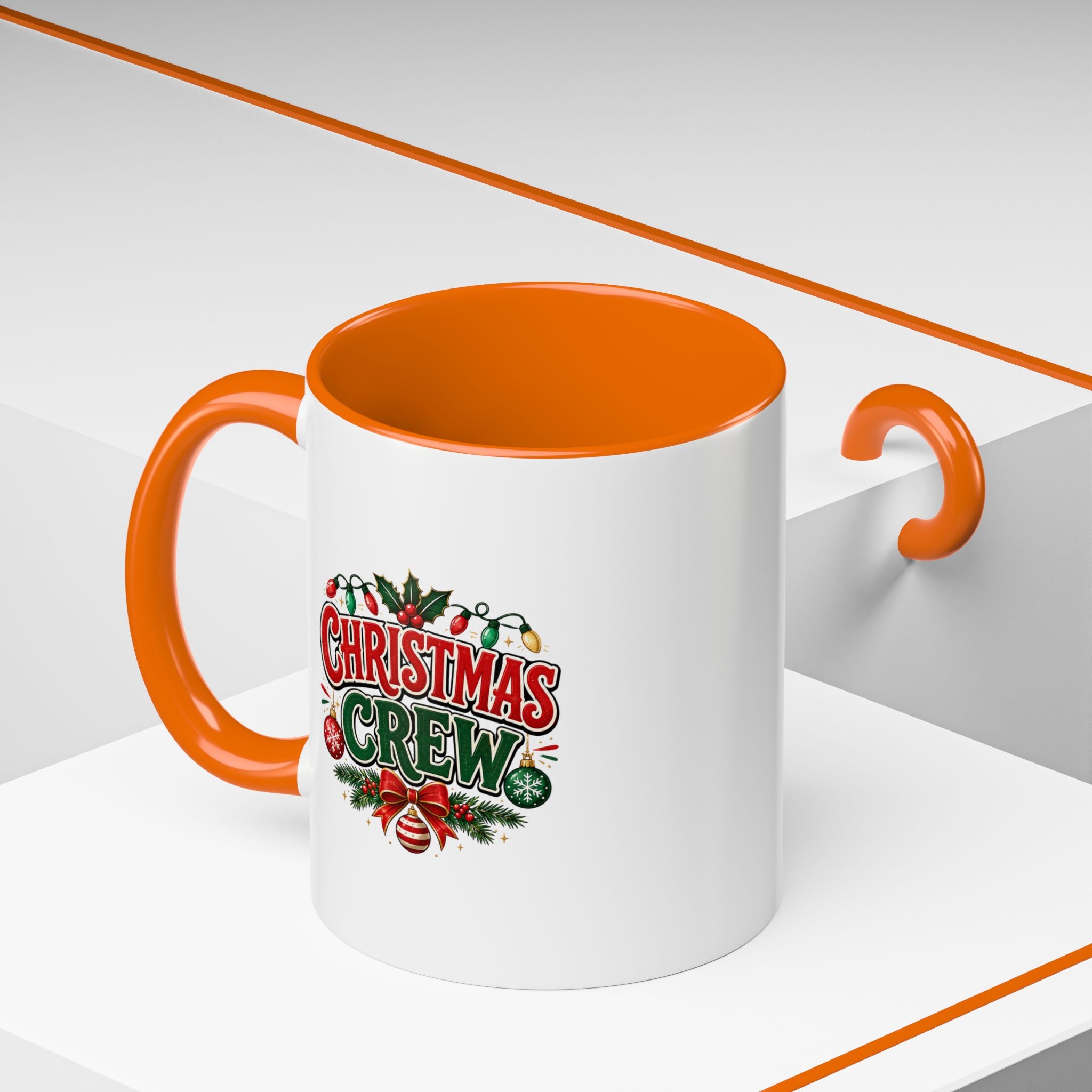 Christmas Crew Accent Coffee Mug - Festive Holiday Tea & Coffee Cup