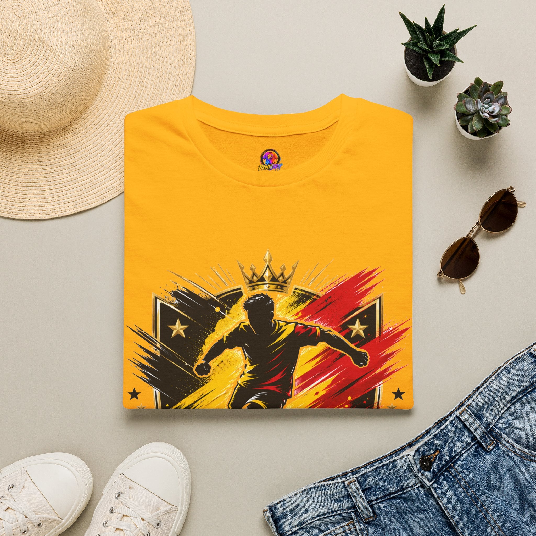 Belgium Soccer T-Shirt — 'Tricolor Strike' Graphic Jersey Tee