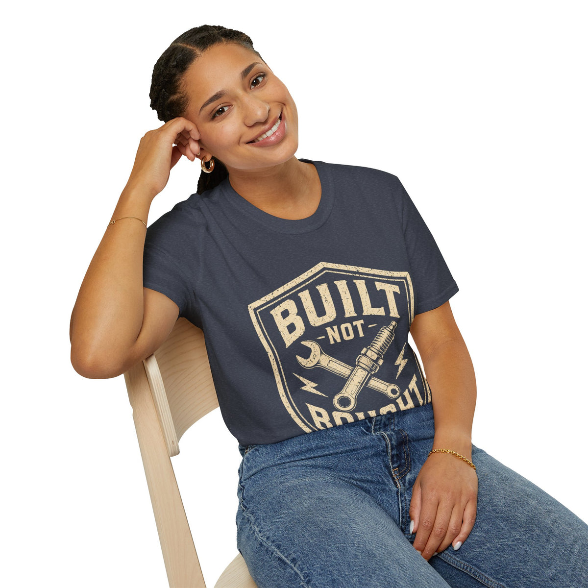 Built Not Bought T-Shirt — Vintage Mechanic Auto Repair Tee