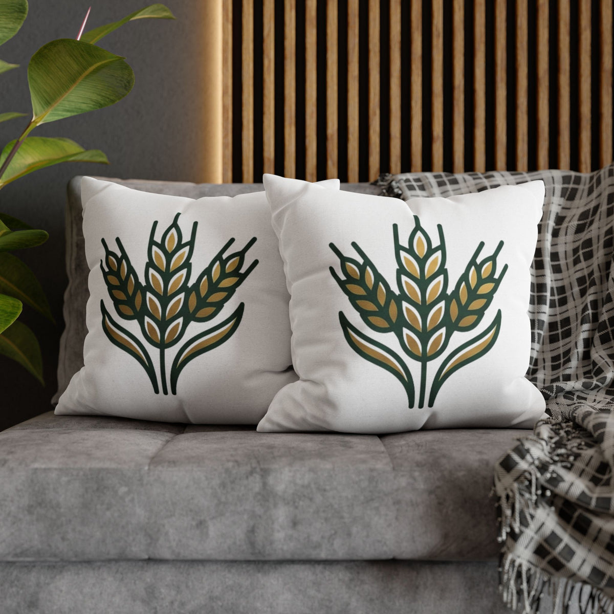 Virgo Wheat Meadow Decorative Pillowcase — Farmhouse Grain Throw Pillow Cover