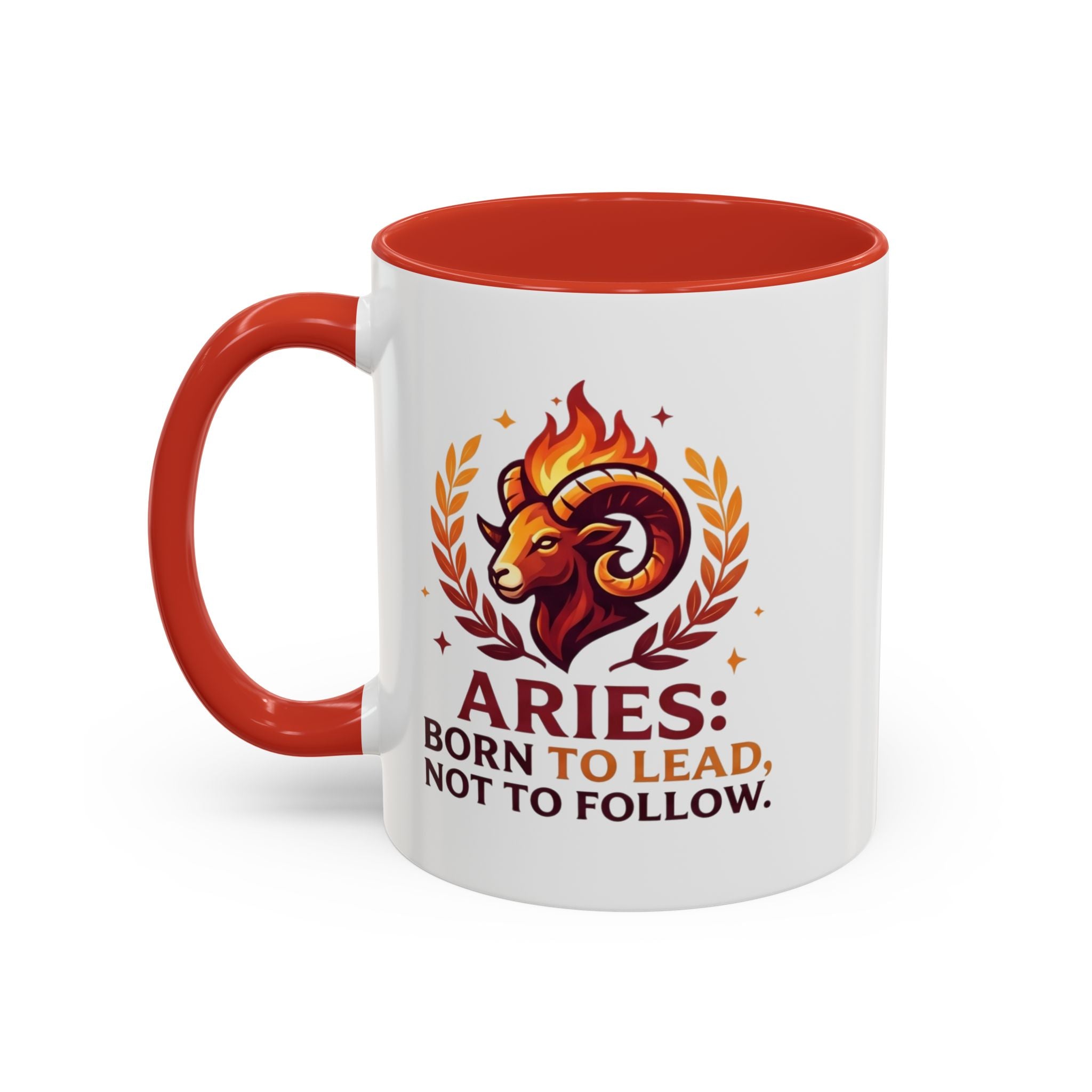 Aries Coffee Mug — "Aries: Born to Lead, Not to Follow" Zodiac Astrology Gift