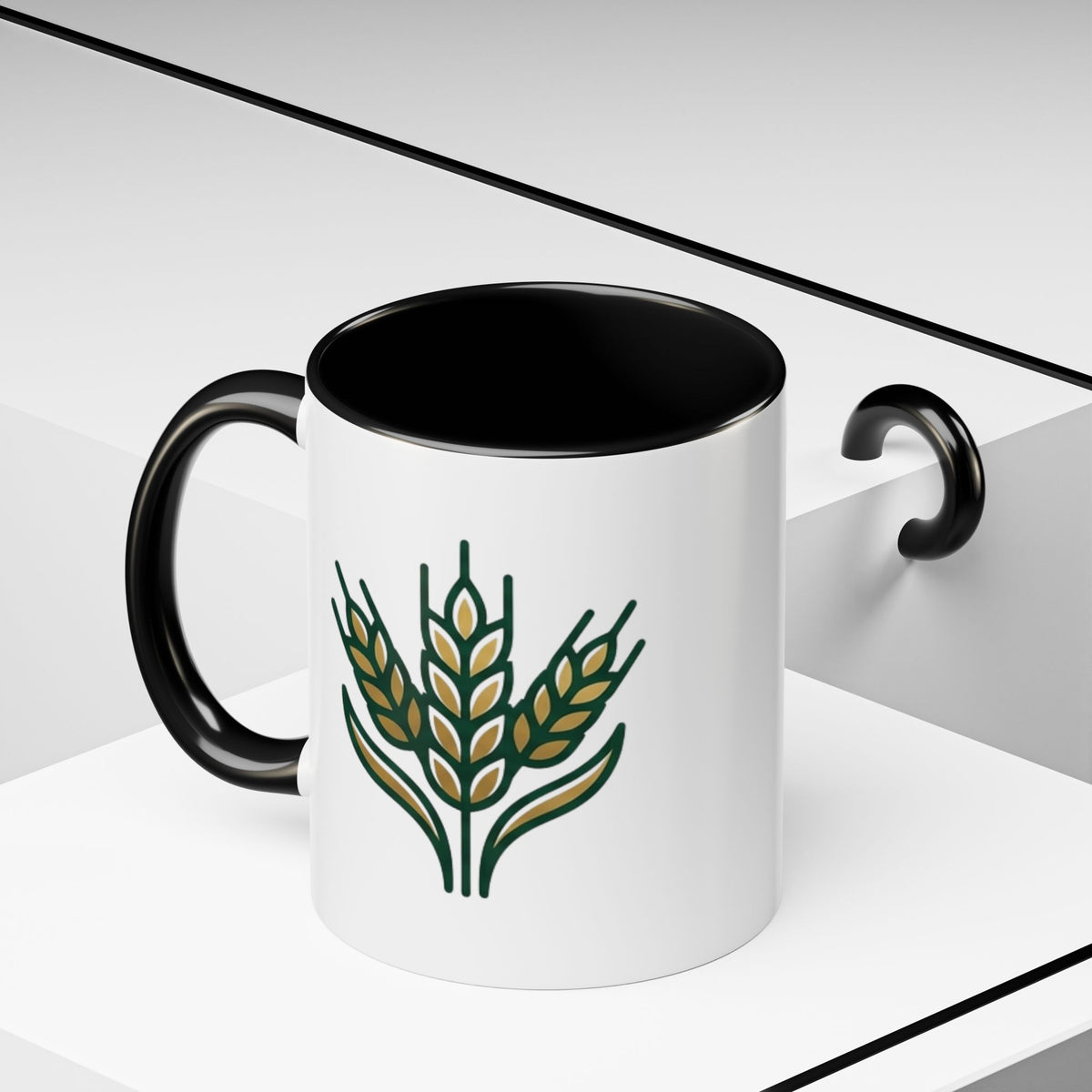 Virgo Zodiac Wheat Ear Accent Coffee Mug – Rustic Farmhouse Tea Cup
