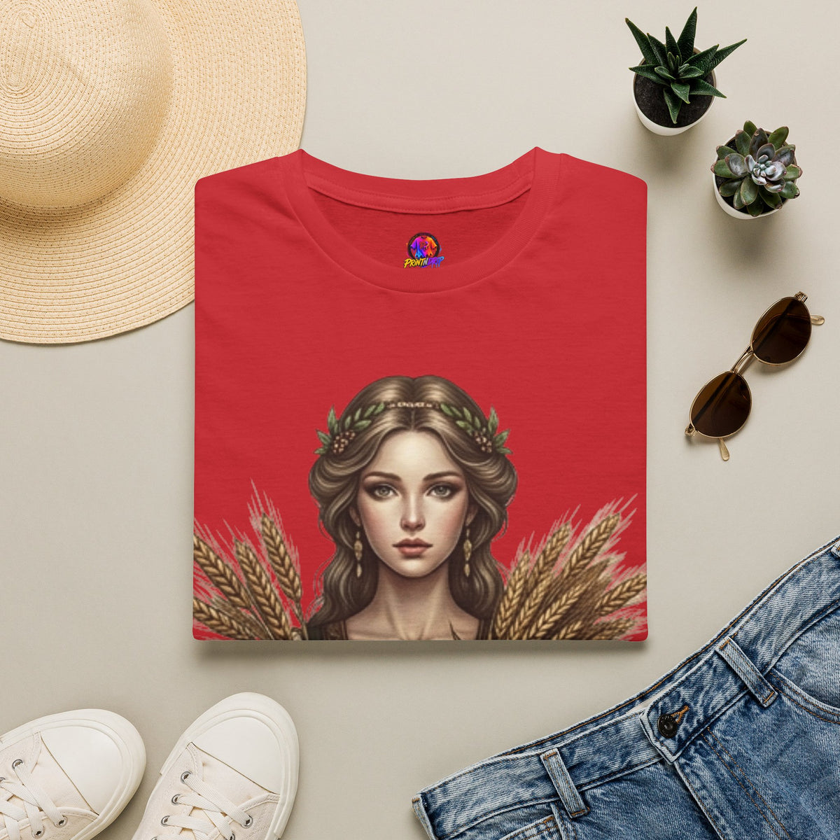 Goddess of Harvest T‑Shirt — Wheat Maiden Graphic Tee