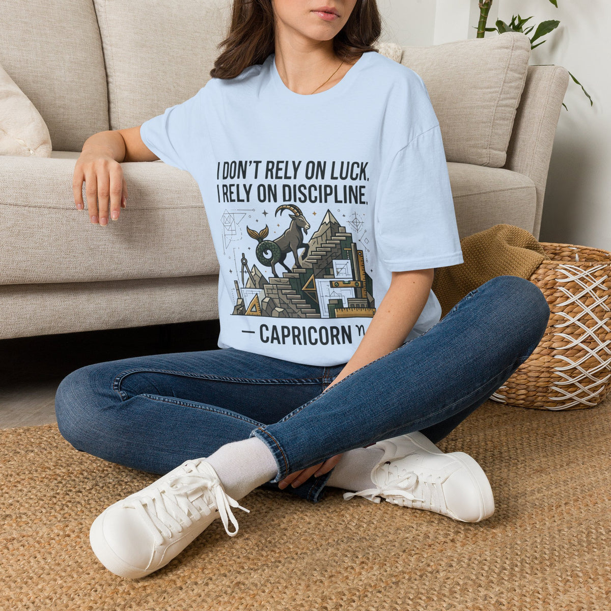 Capricorn Zodiac T‑Shirt — "I Don't Rely on Luck, I Rely on Discipline"