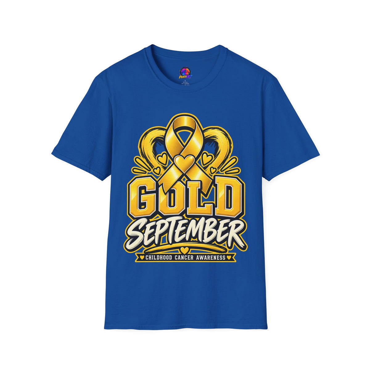 Gold September T-Shirt — Childhood Cancer Awareness Ribbon Tee
