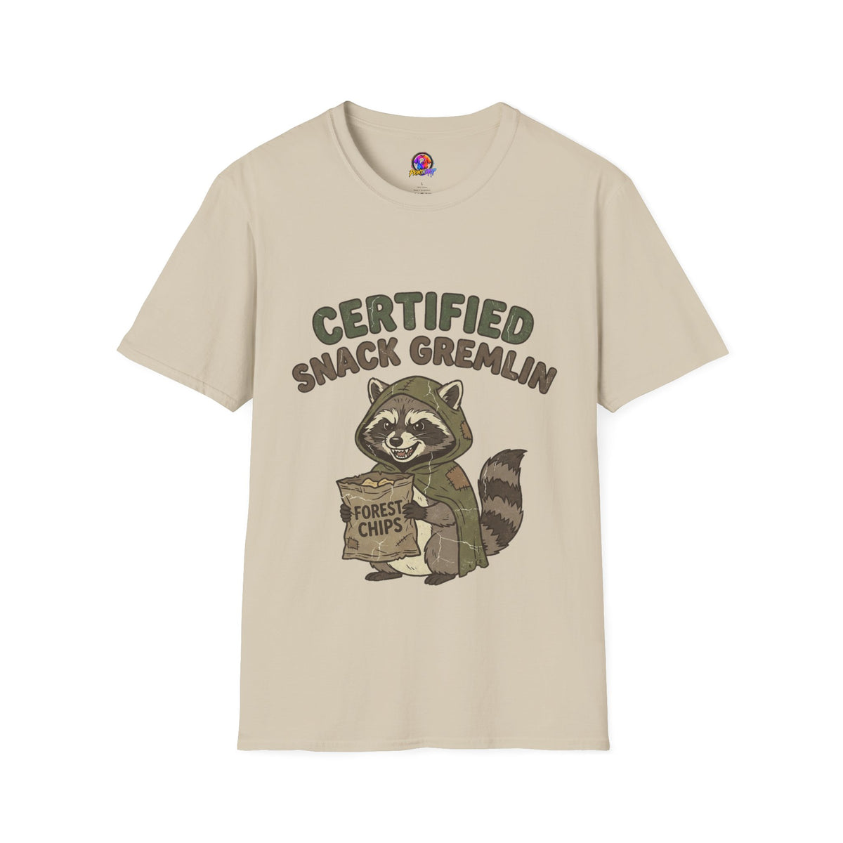 Certified Snack Gremlin T-Shirt — Funny Raccoon Snack Lover Tee