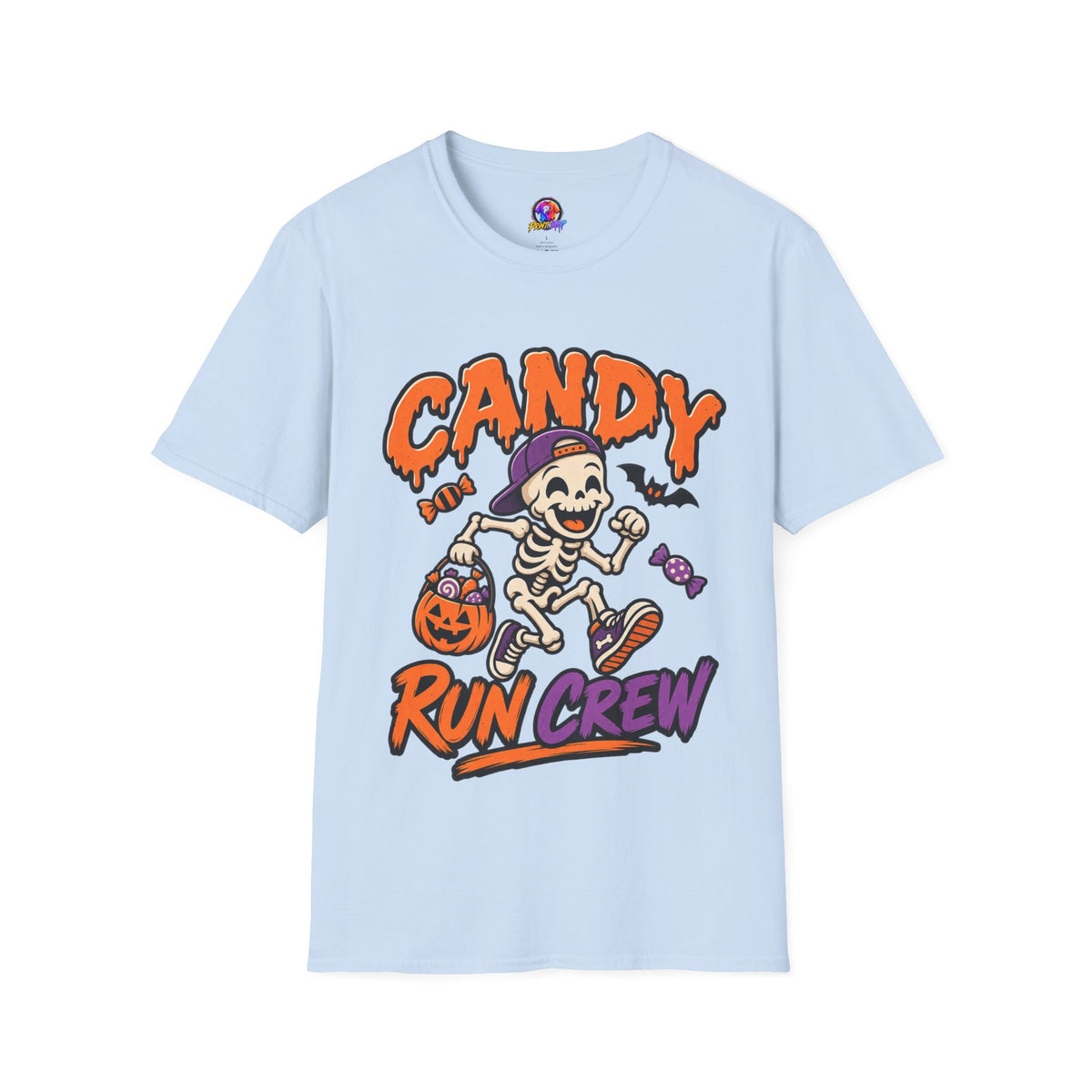 Candy Run Crew T-Shirt — Halloween Skeleton Trick-or-Treat Tee