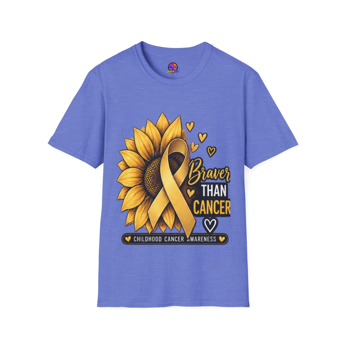 Braver Than Cancer Childhood Cancer Awareness Sunflower T-Shirt
