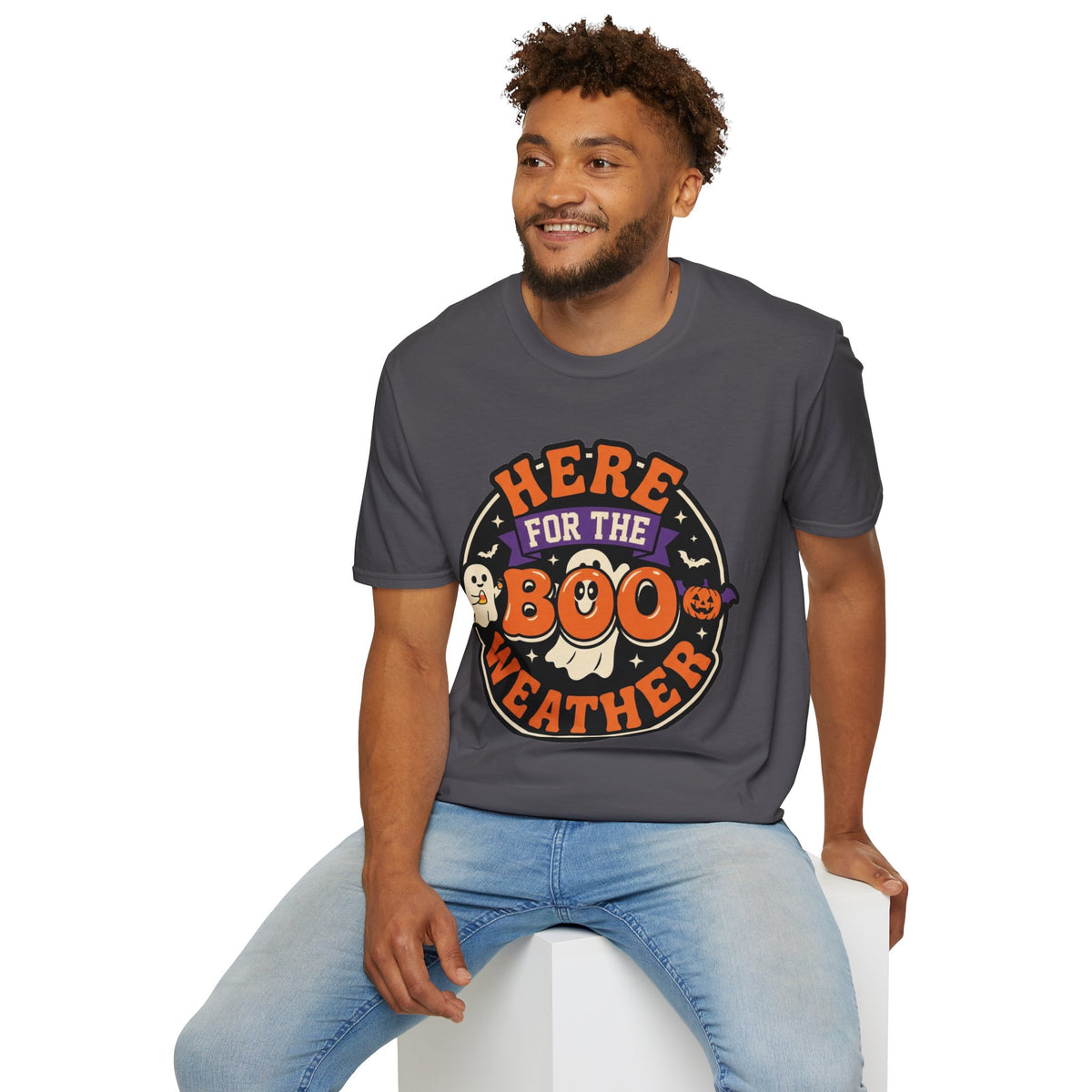 Halloween 'Here for the Boo Weather' T-Shirt - Trending Now - August 2026