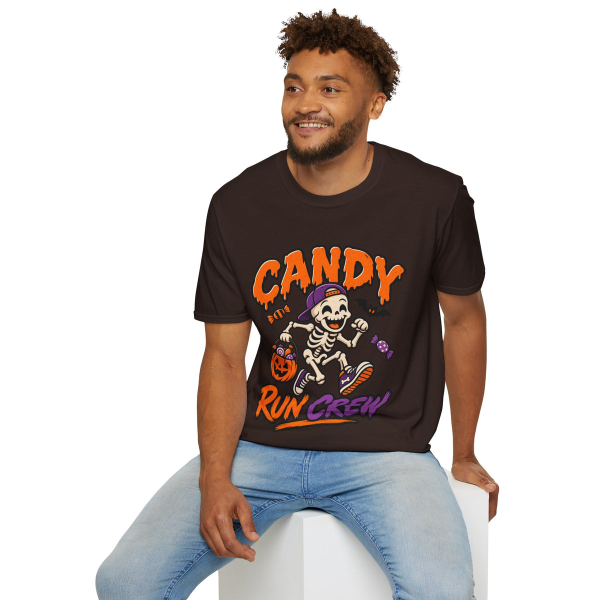 Candy Run Crew T-Shirt — Halloween Skeleton Trick-or-Treat Tee