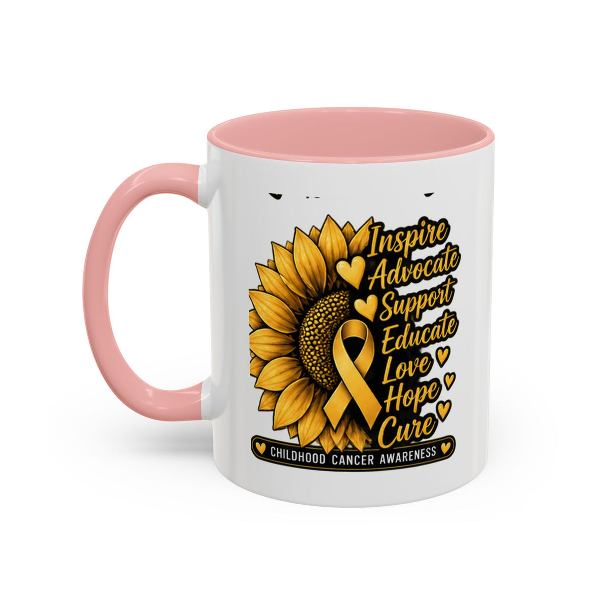 Childhood Cancer Awareness Sunflower Accent Coffee Mug (11/15oz)