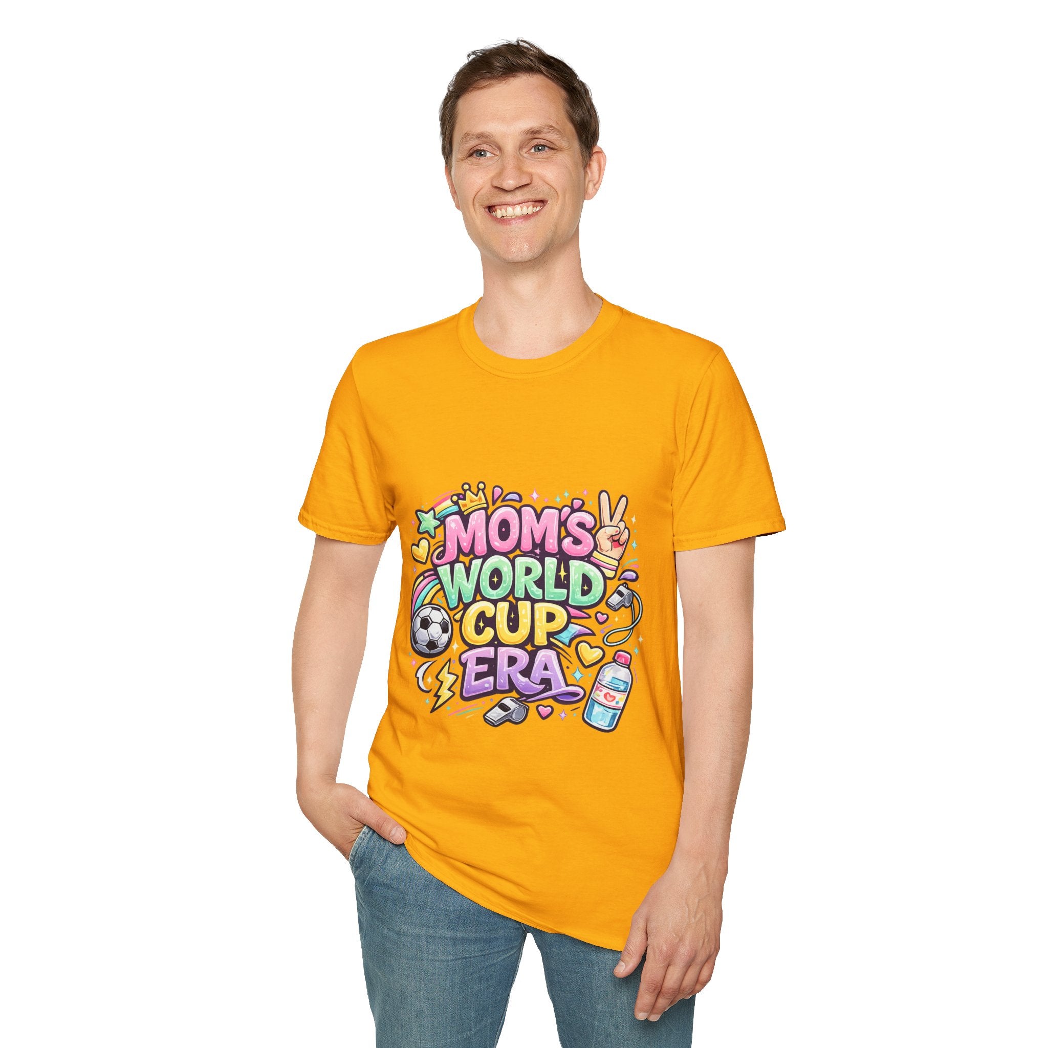 Girls Kids Mom's World Cup Era T‑Shirt — Playful Soccer Mom Tee