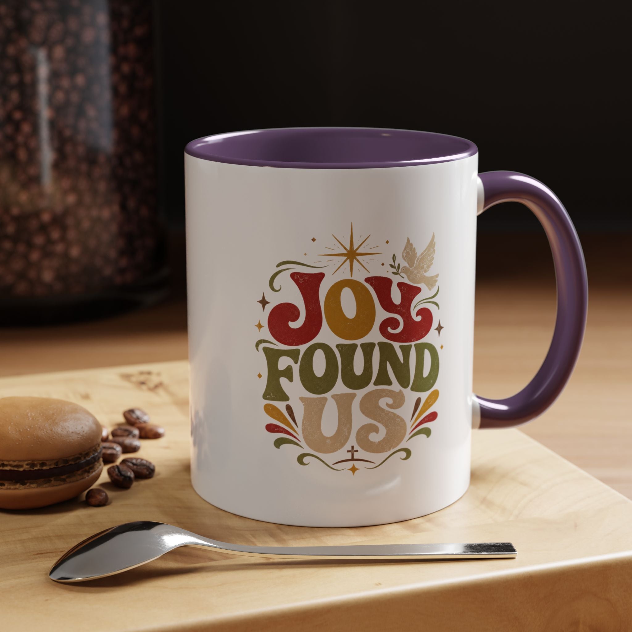 Christmas Joy Found Us Mug — Retro Holiday Coffee Cup