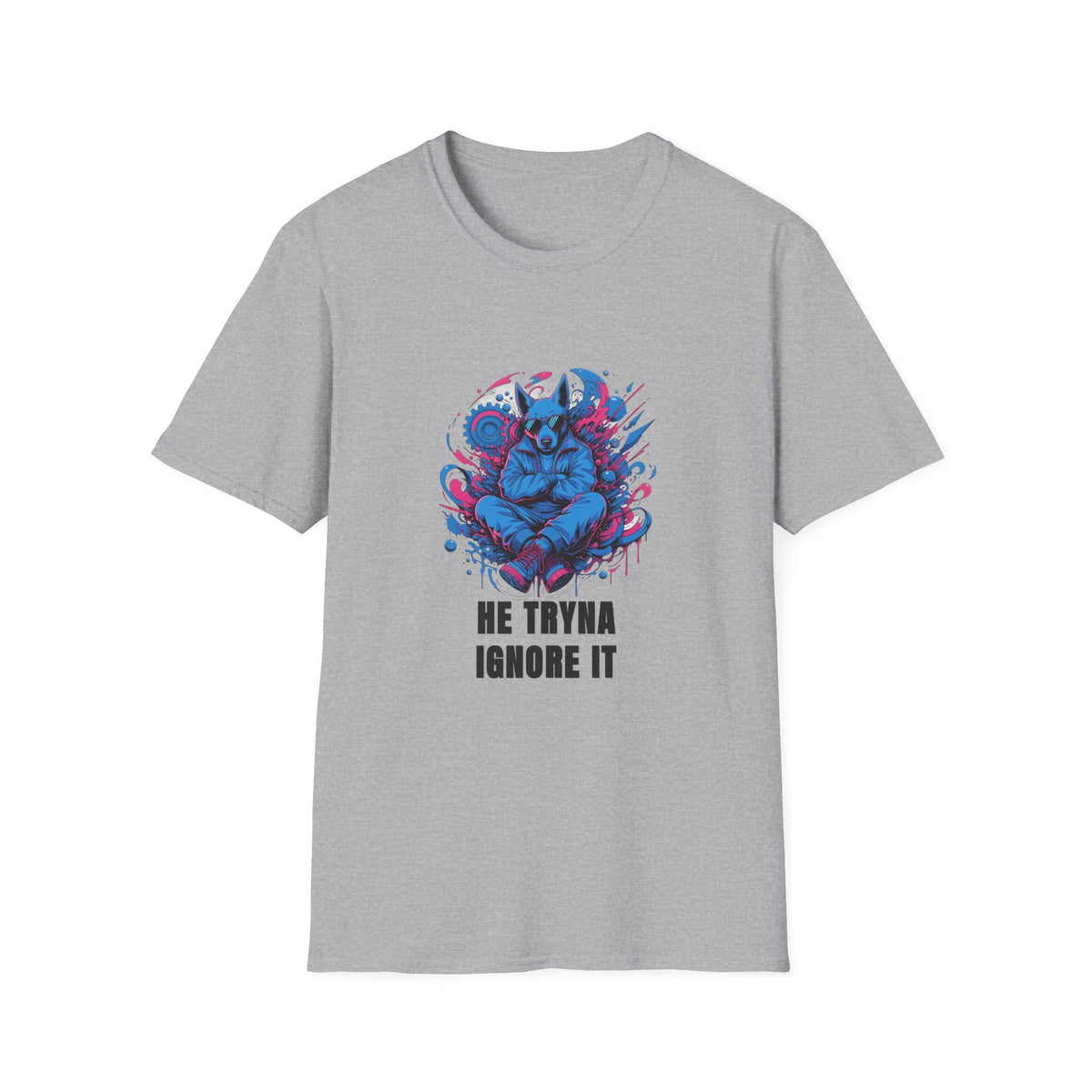 Mystic Wolf T-Shirt — "He Tryna Ignore It" Graphic Tee - Trending Now - August 2026
