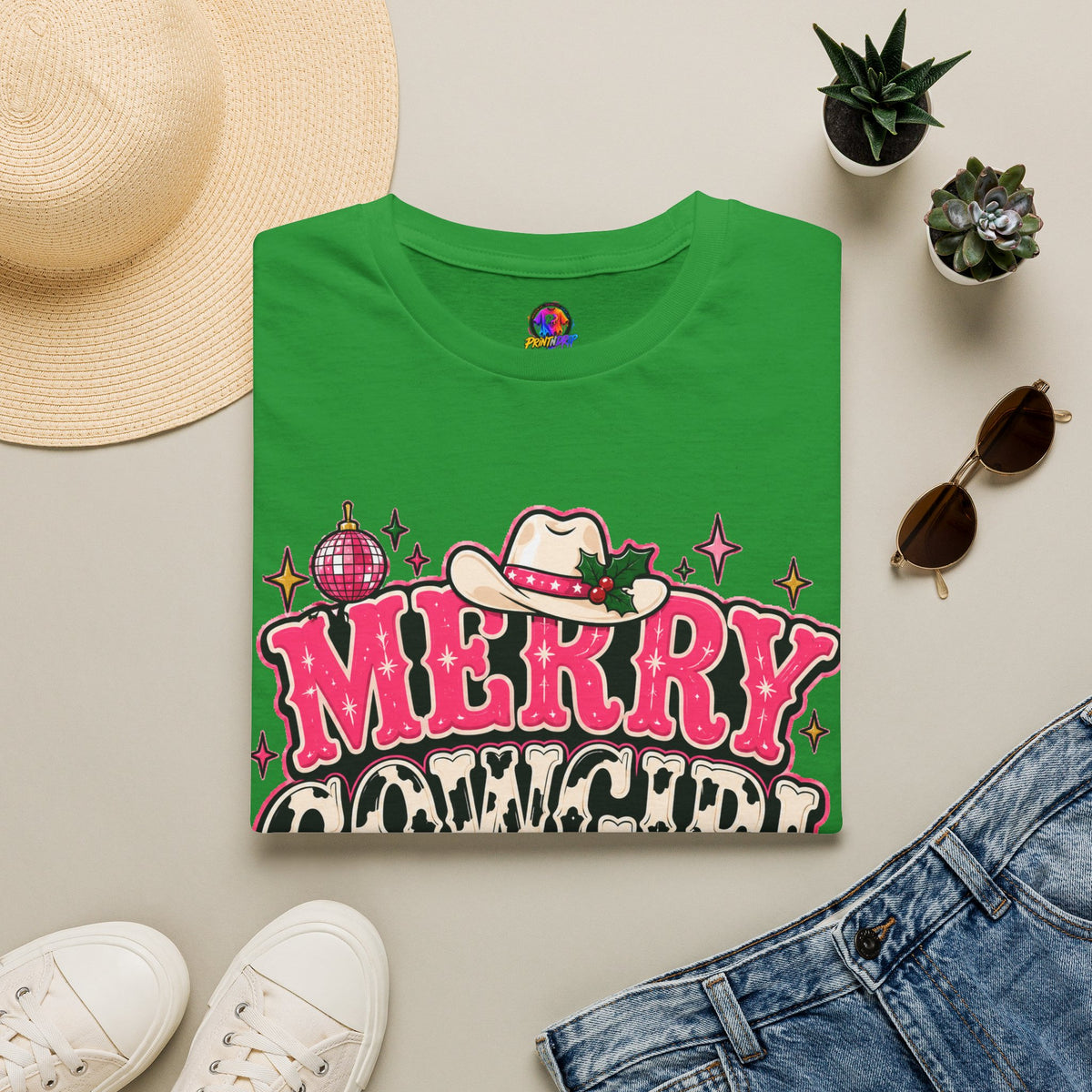 Merry Cowgirl Christmas T-Shirt