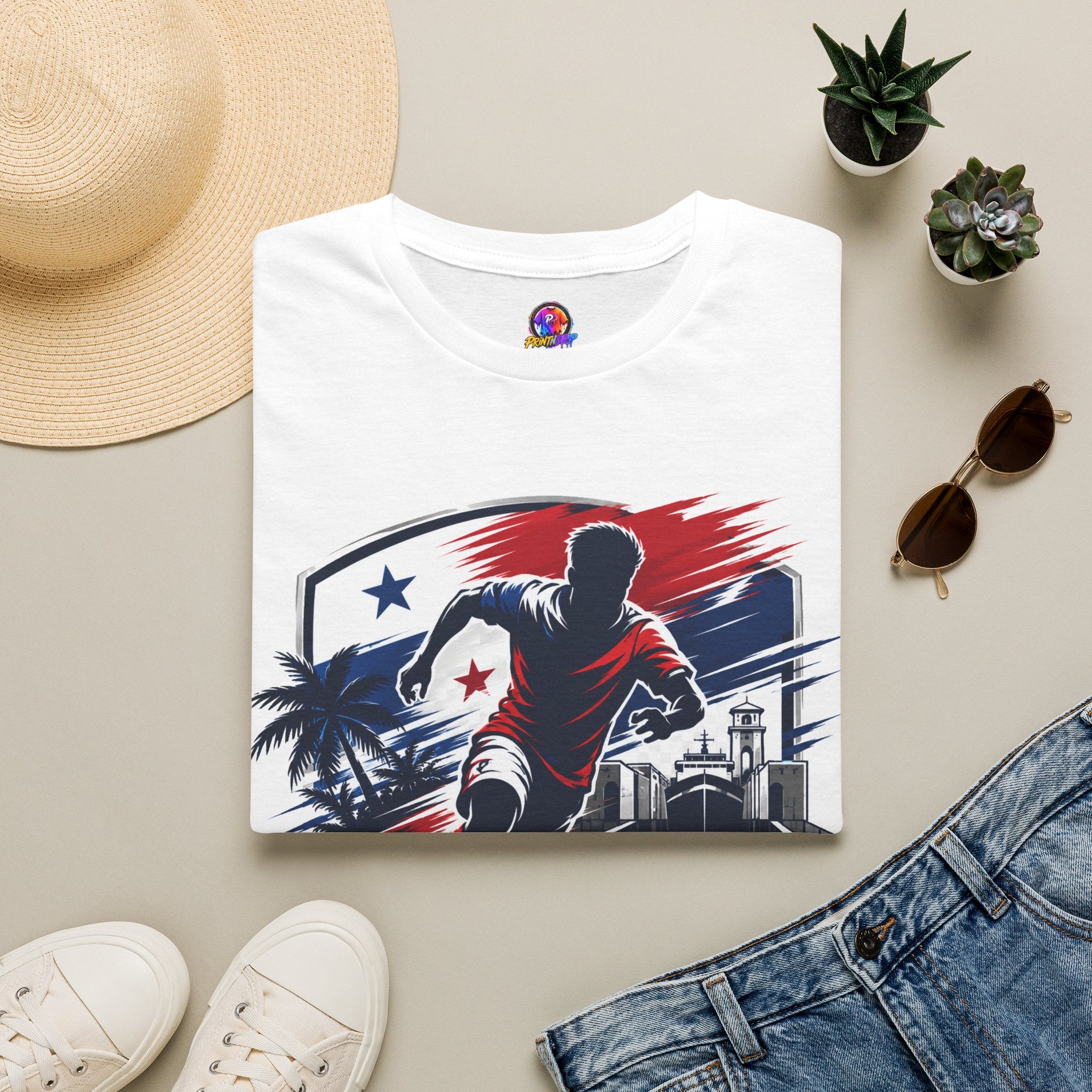 Canal Force Soccer T-Shirt - Patriotic Player Graphic Tee - Panama Shirt