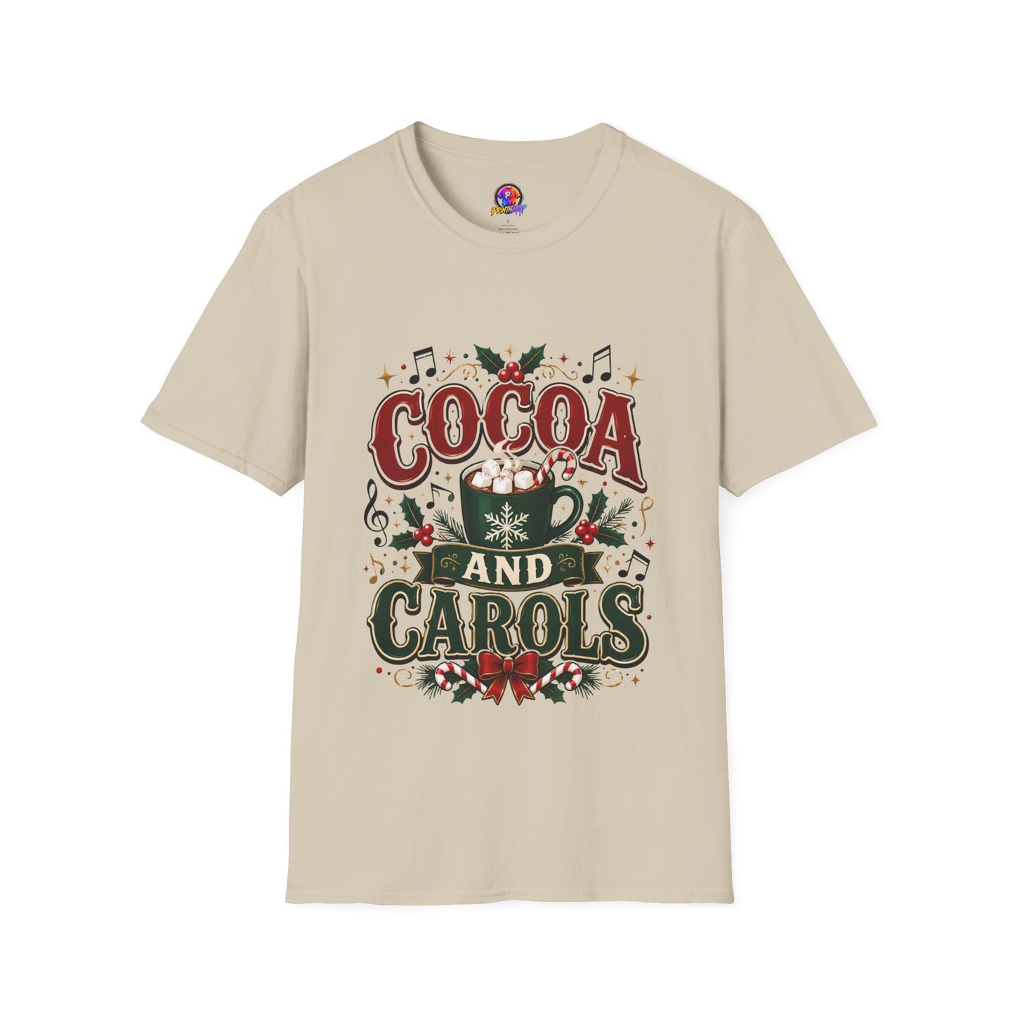 Cocoa and Carols T-Shirt — Cozy Holiday Cocoa Graphic Tee