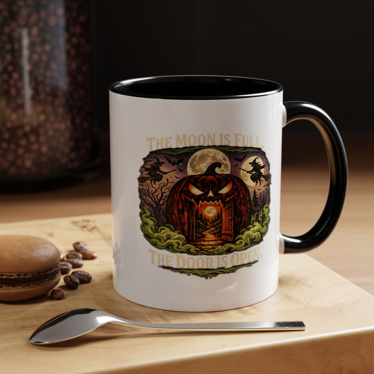 Halloween  The Moon Is Full Accent Coffee Mug