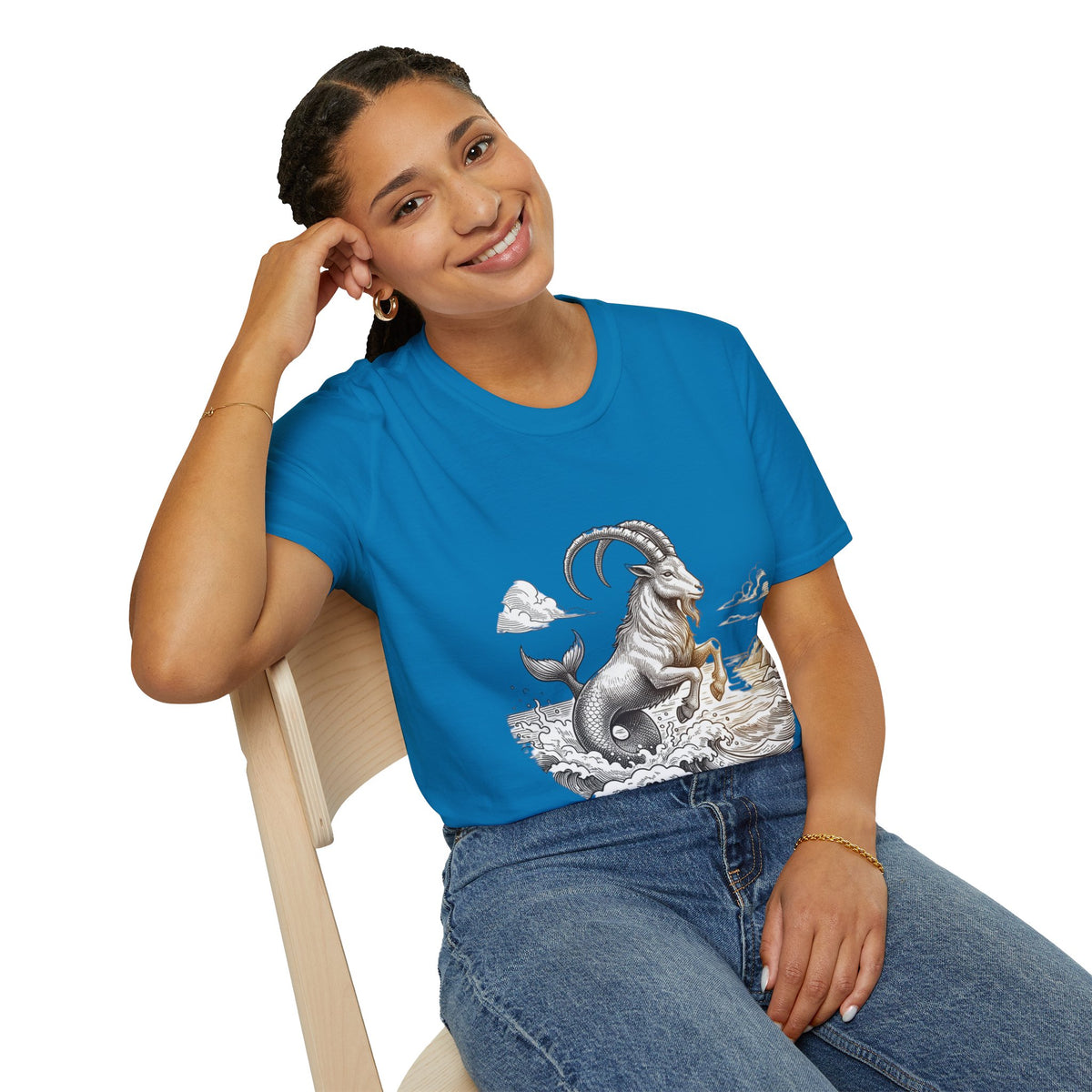 Capricorn Goat-Mermaid T-Shirt — Mythical Sea Goat Zodiac Tee