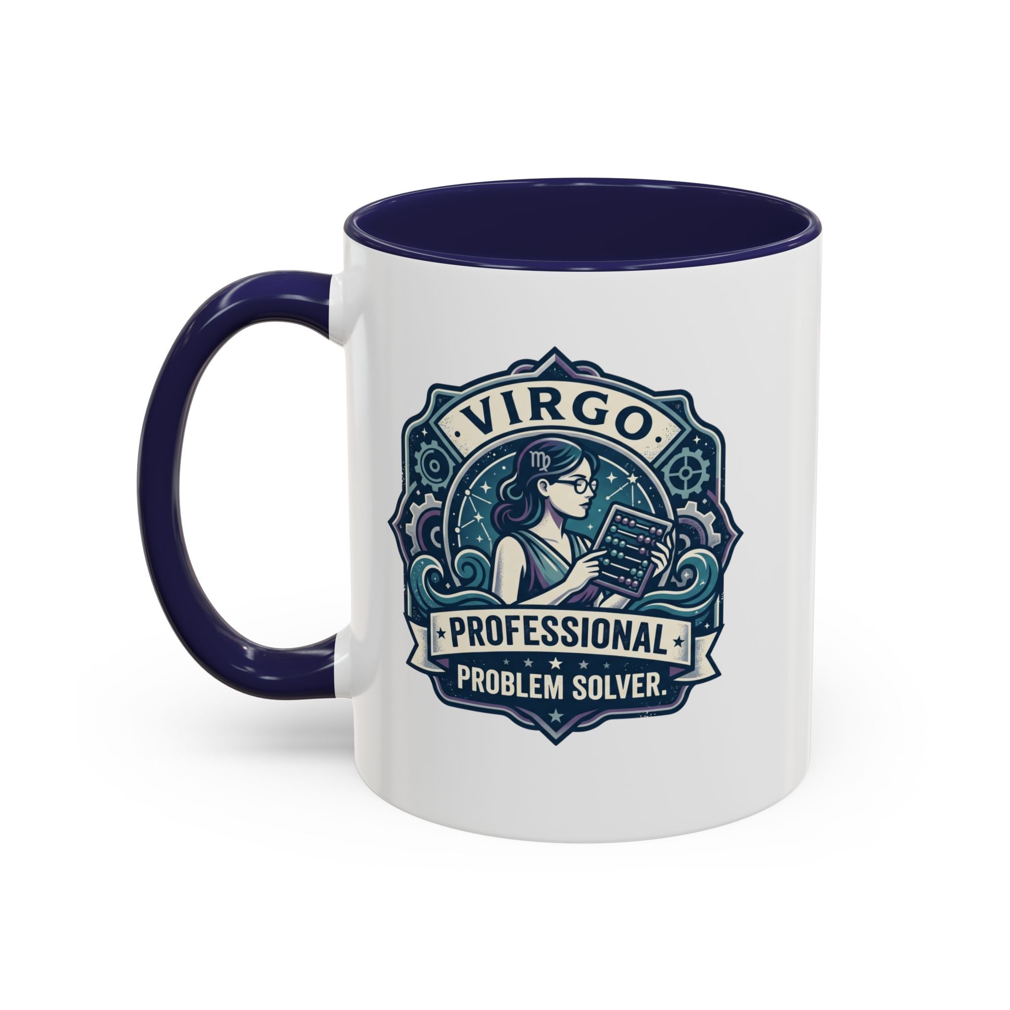 Virgo 'Professional Problem Solver' Accent Coffee Mug — Zodiac Astrology Gift