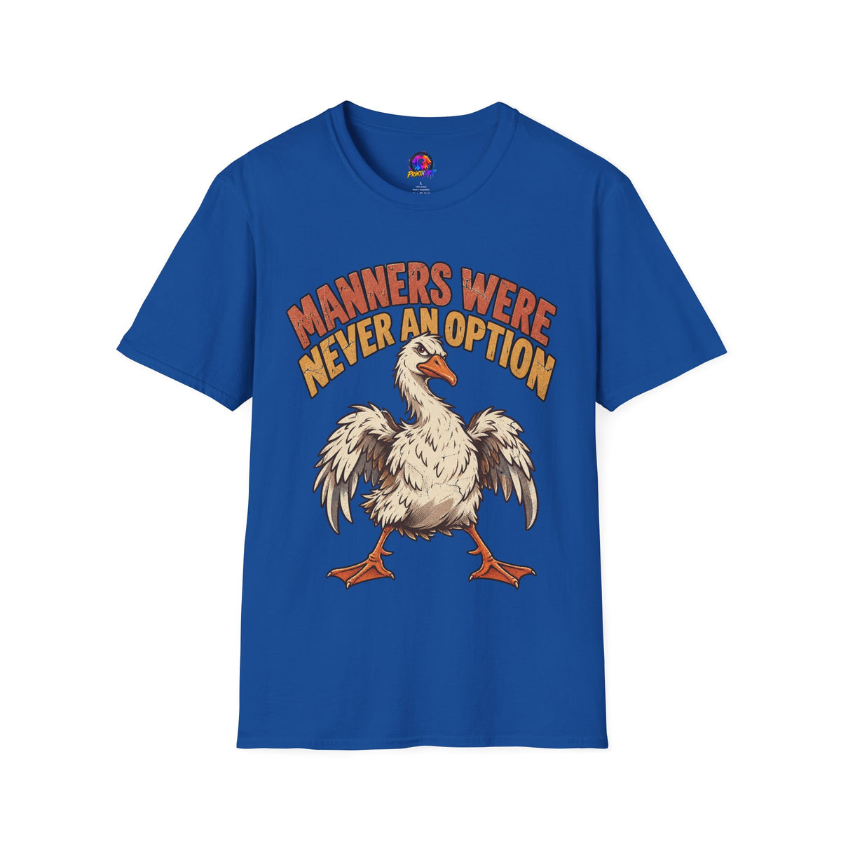 Funny And Witty “Manners Were Never An Option” Goose Graphic T-Shirt