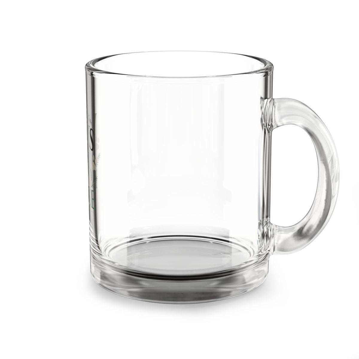 Christmas Glass Mug Paws and Peace Glass Mug — 10oz Dog Lover Coffee Cup