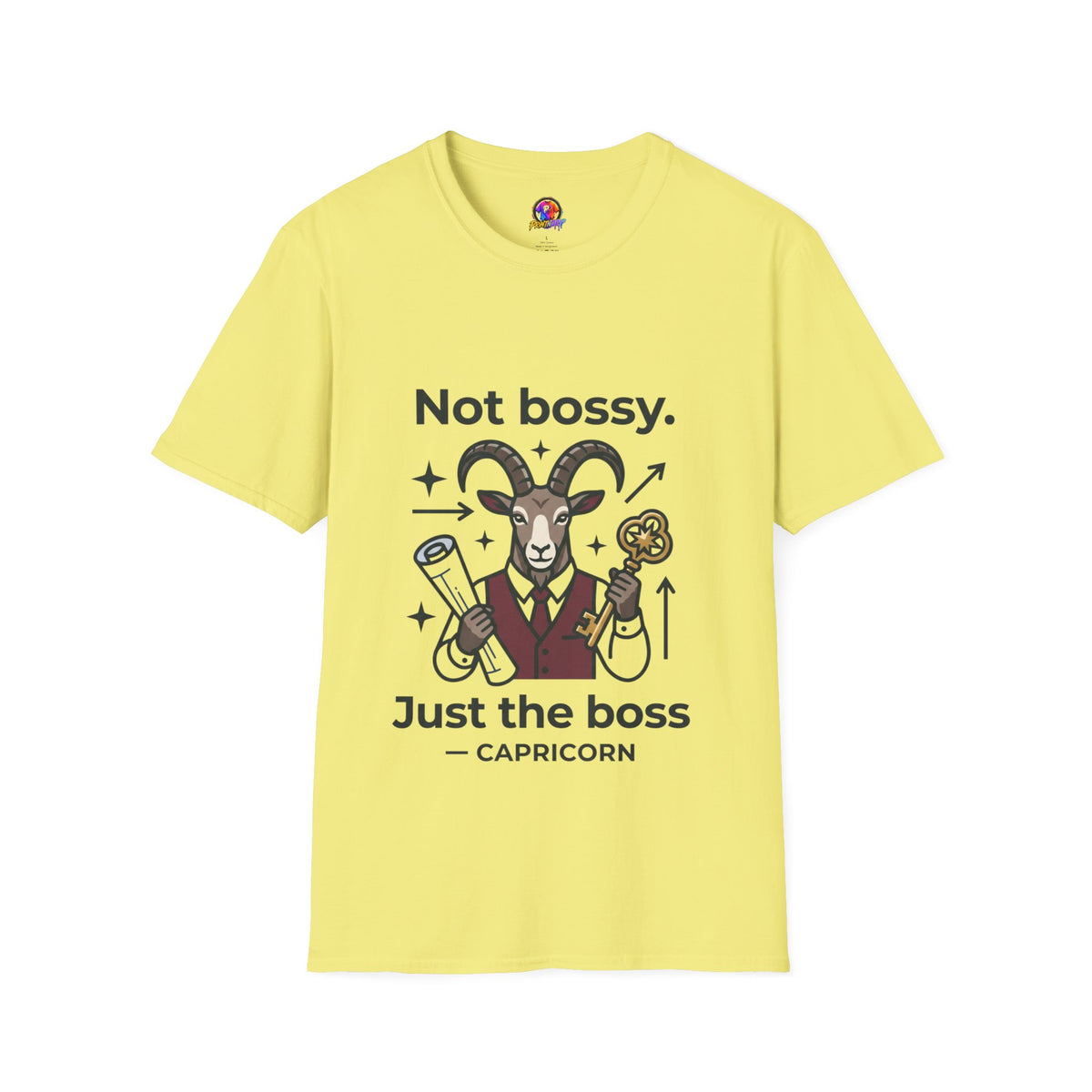 Capricorn T-Shirt — "Not Bossy, Just the Boss" Zodiac Goat Tee
