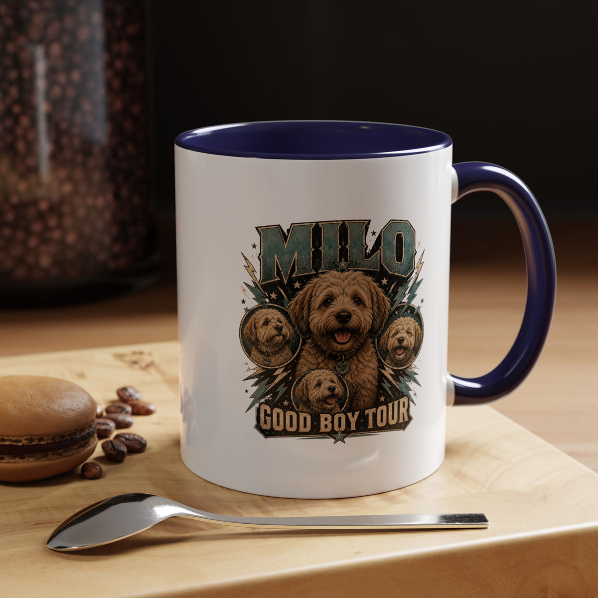 Milo Bailey Dog Dad Mom Milo "Good Boy Tour" Accent Coffee Mug – Personalized Dog Lover Gift