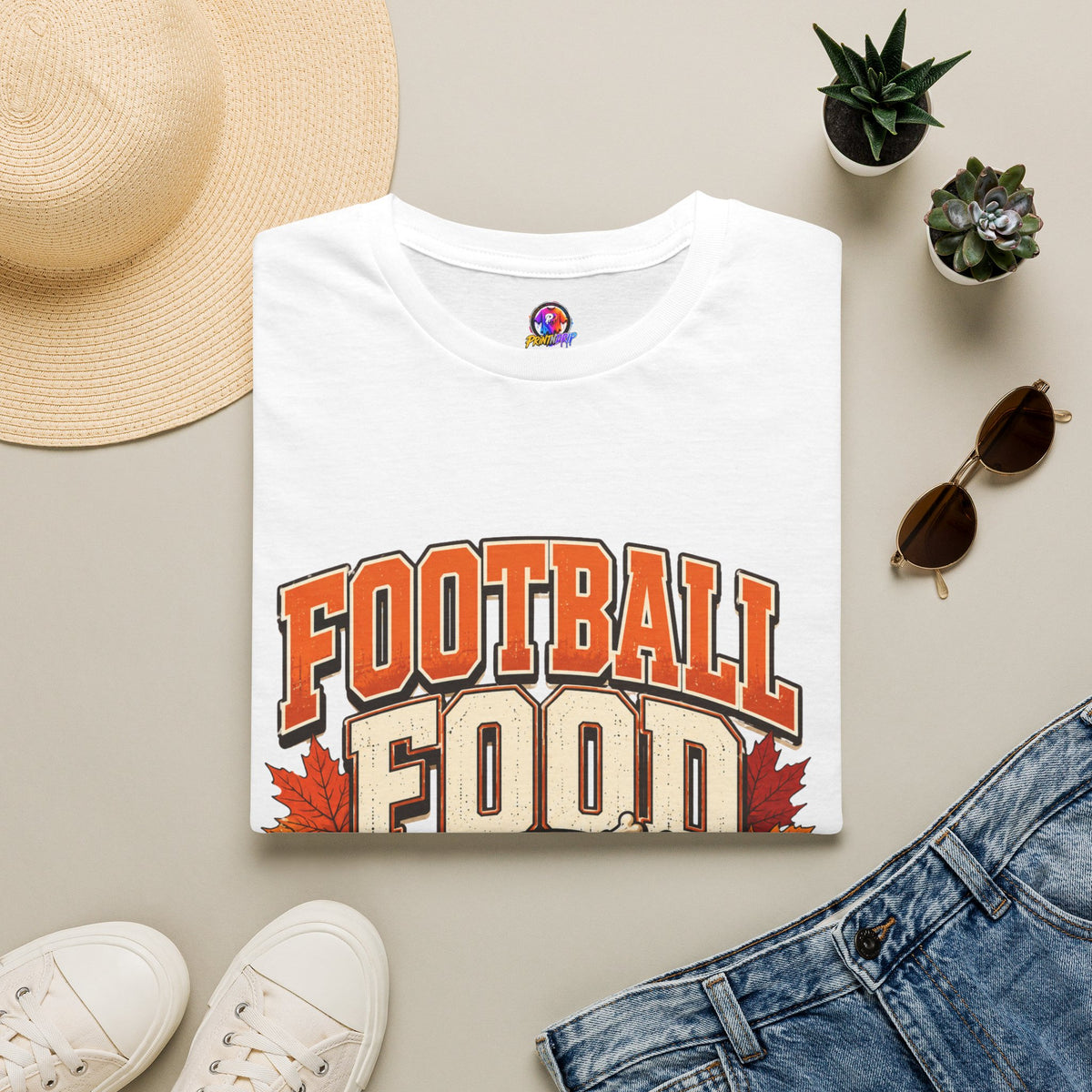 Thanksgiving T-Shirt Football Food Family T-Shirt — Thanksgiving Tailgate Tee for Fans