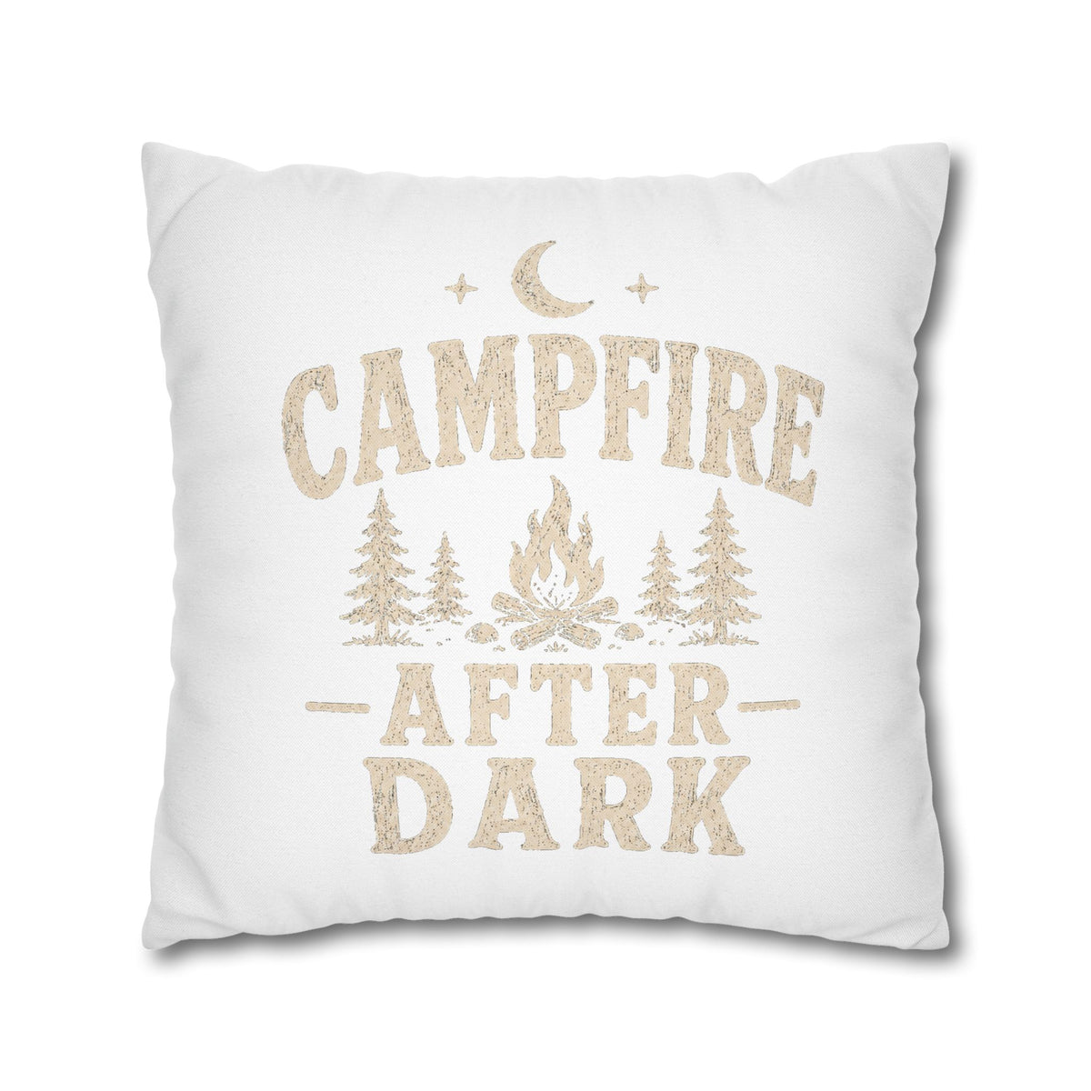 Campfire After Dark Decorative Pillowcase  Milo Bailey Dog Dad Mom— Rustic Camping Throw Pillow Cover
