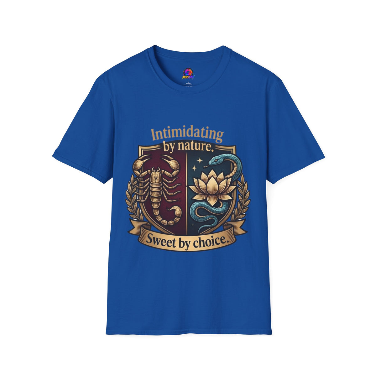 Intimidating by Nature T-Shirt — Scorpion & Snake Badge Design