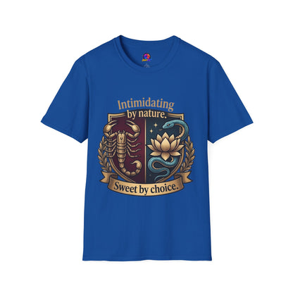 Intimidating by Nature T-Shirt — Scorpion & Snake Badge Design