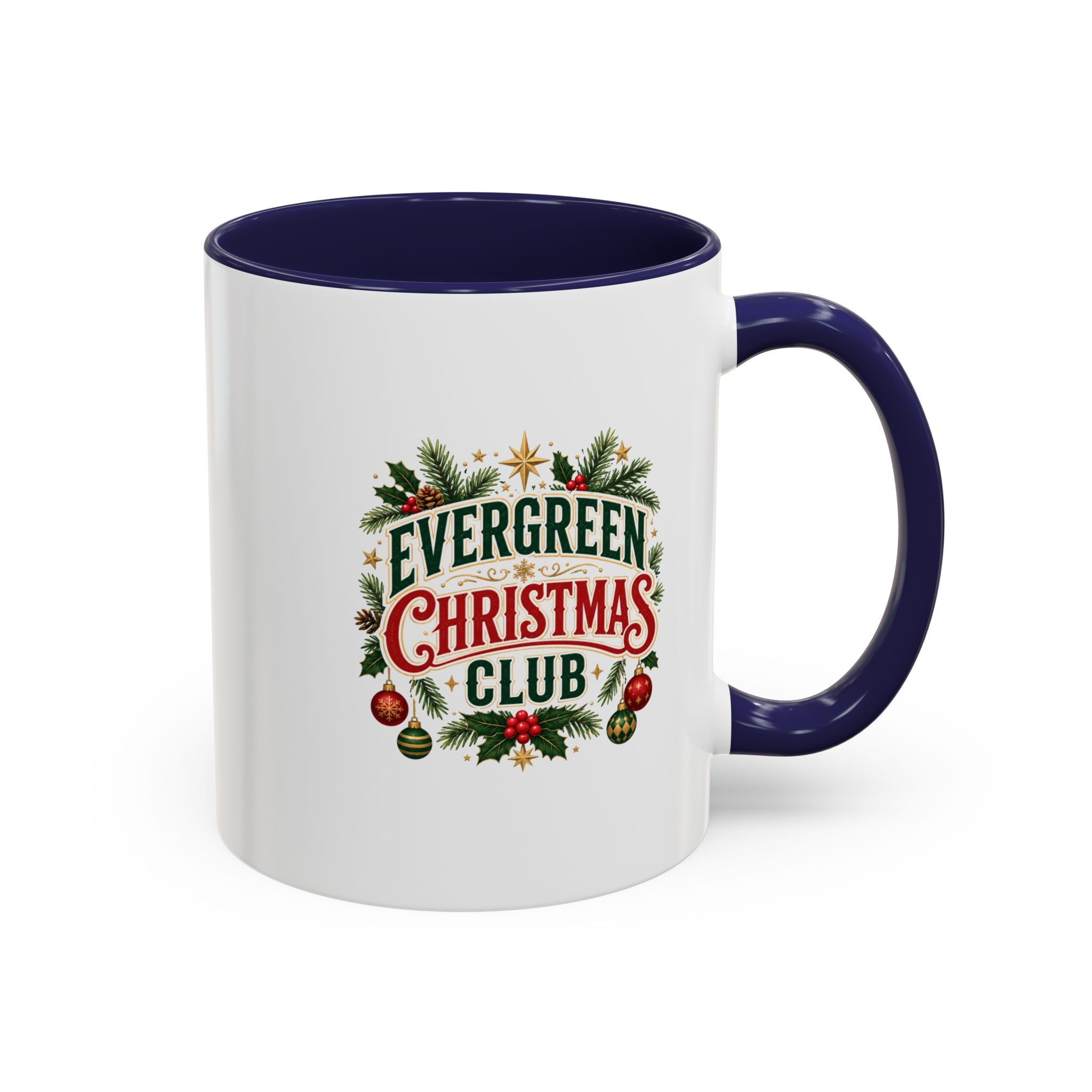 Evergreen Christmas Club Accent Coffee Mug – Festive Holiday Tea & Coffee Cup