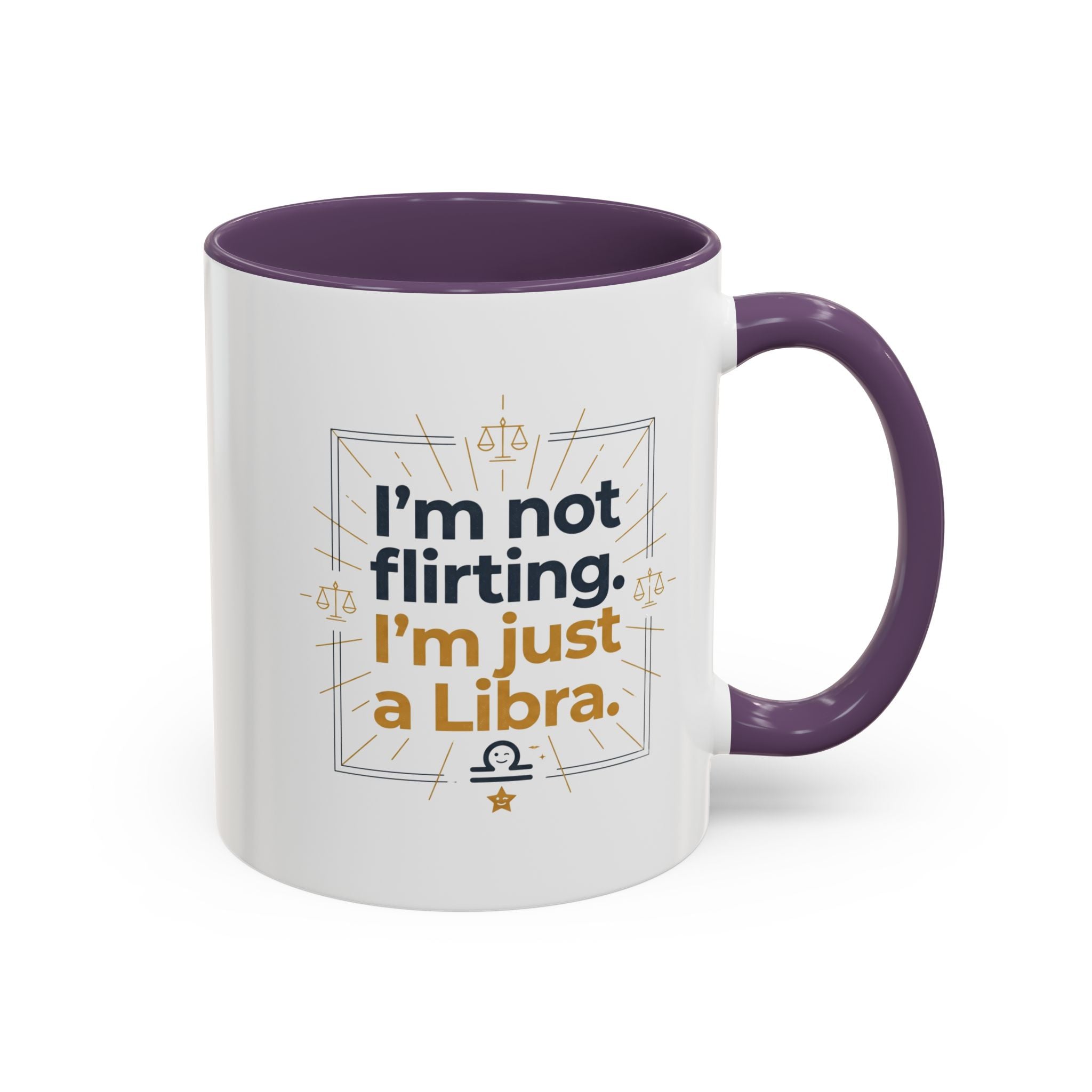 Libra Coffee Mug - "I'm Not Flirting, I'm Just a Libra" Accent Mug