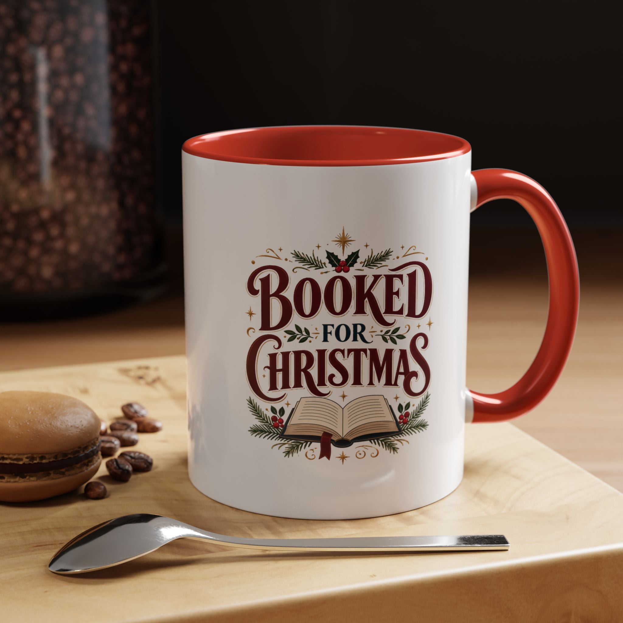 Christmas Booked for Christmas Coffee Mug — Holiday Book Lover Accent Mug