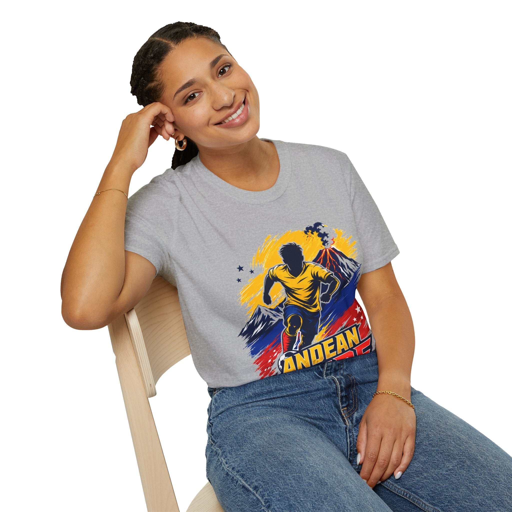 Ecuador Andean Fire Running T‑Shirt — Volcano Trail Runner Graphic Tee