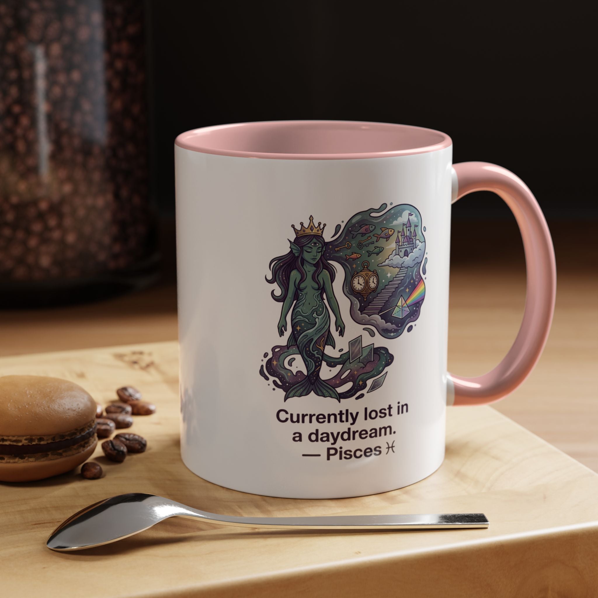 Pisces Daydream Accent Coffee Mug — "Currently lost in a daydream" Astrological Zodiac Gift