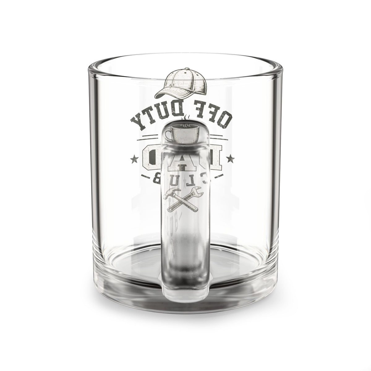 Off Duty Dad Club Glass Mug — 10oz Fathers Day Coffee Cup