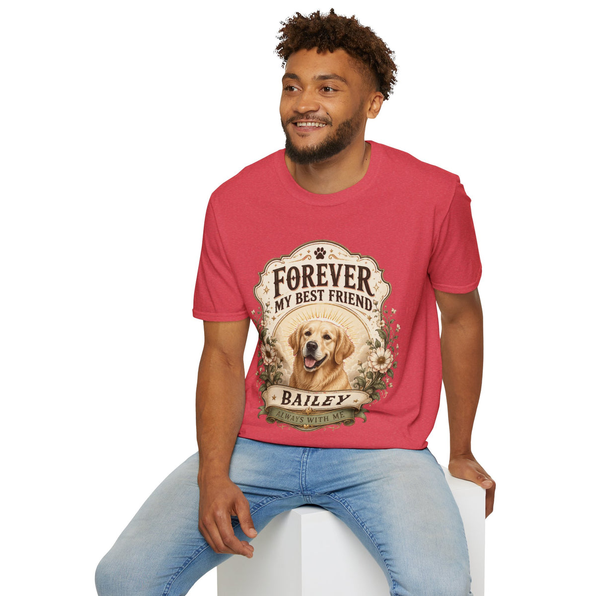 Dog Memorial T-Shirt — "Forever My Best Friend" Personalized Pet Tribute Tee