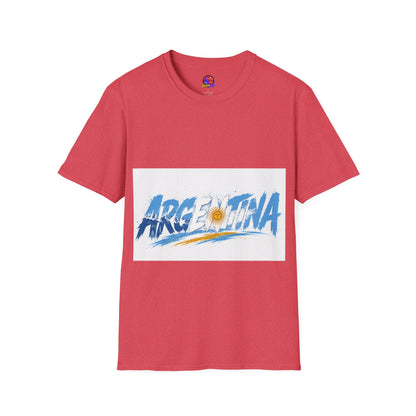 Argentina Graphic T-Shirt — Argentina Typography Tee with Sun & Flag Colors