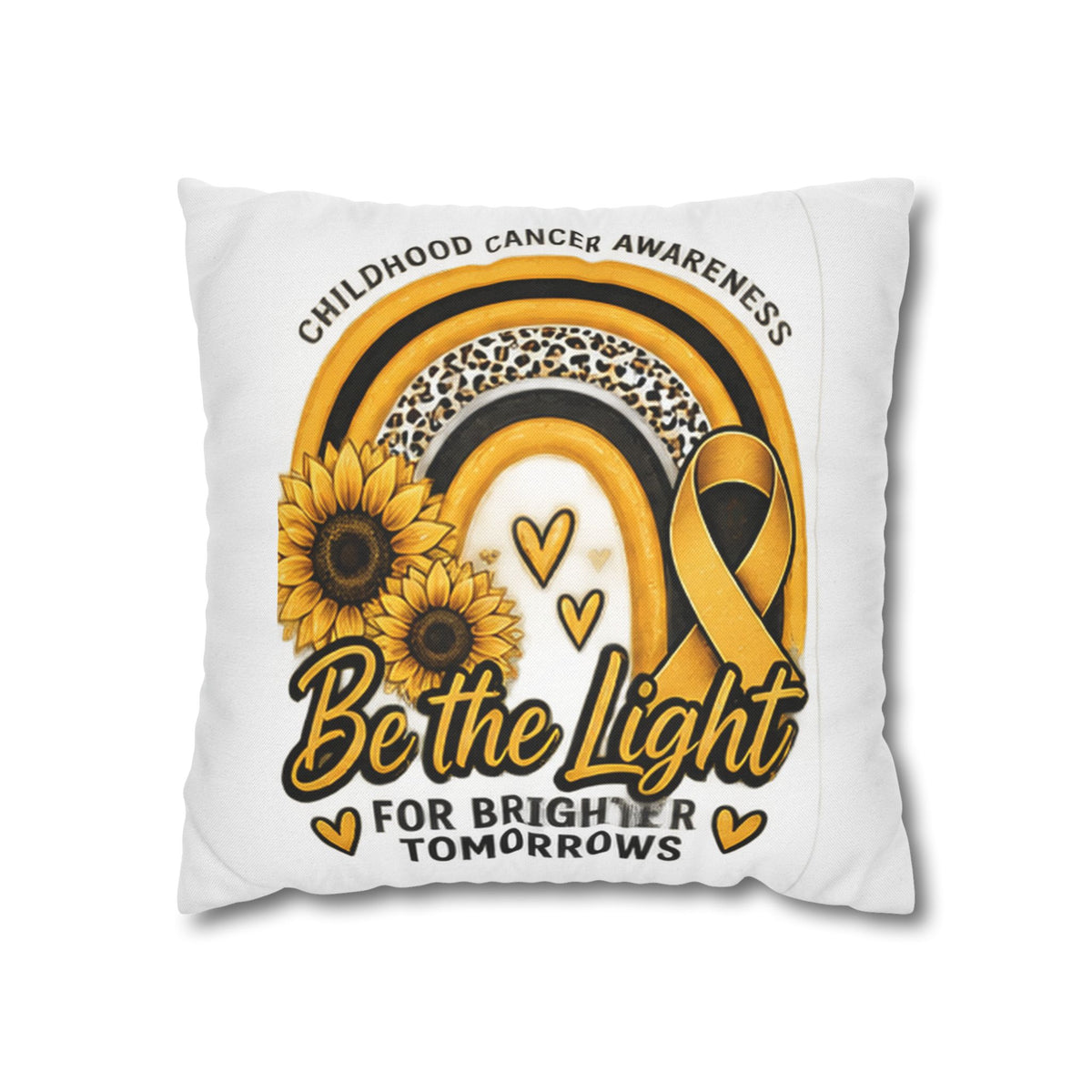 Childhood Cancer Awareness Pillowcase — "Be the Light for Brighter Tomorrows"
