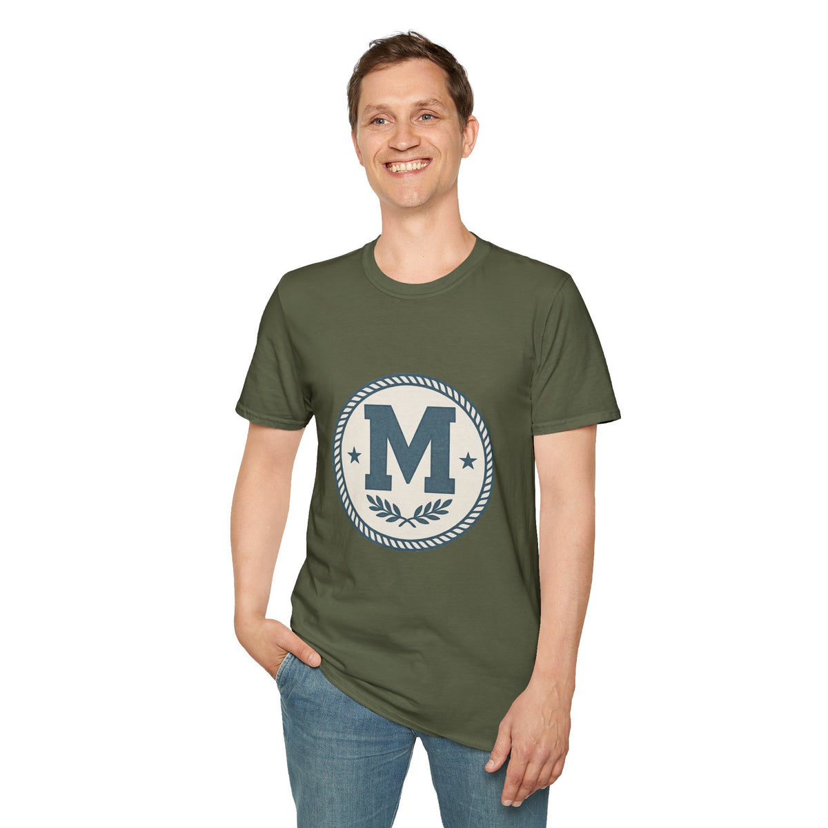 Monogram M Crest T‑Shirt — Vintage Initial Logo Tee - Trending Now - August 2026