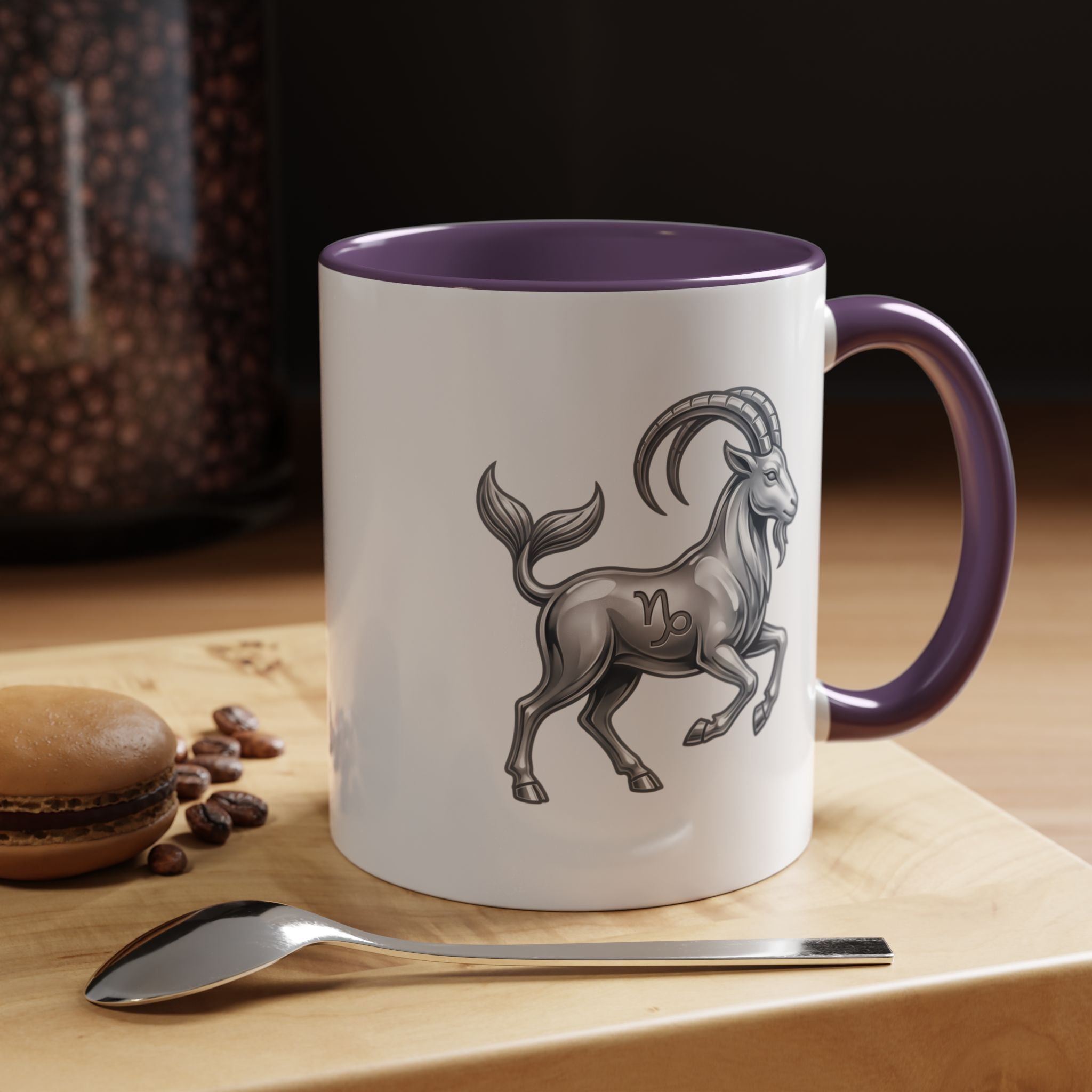 Capricorn Zodiac Accent Coffee Mug — Capricorn Goat Horoscope Gift