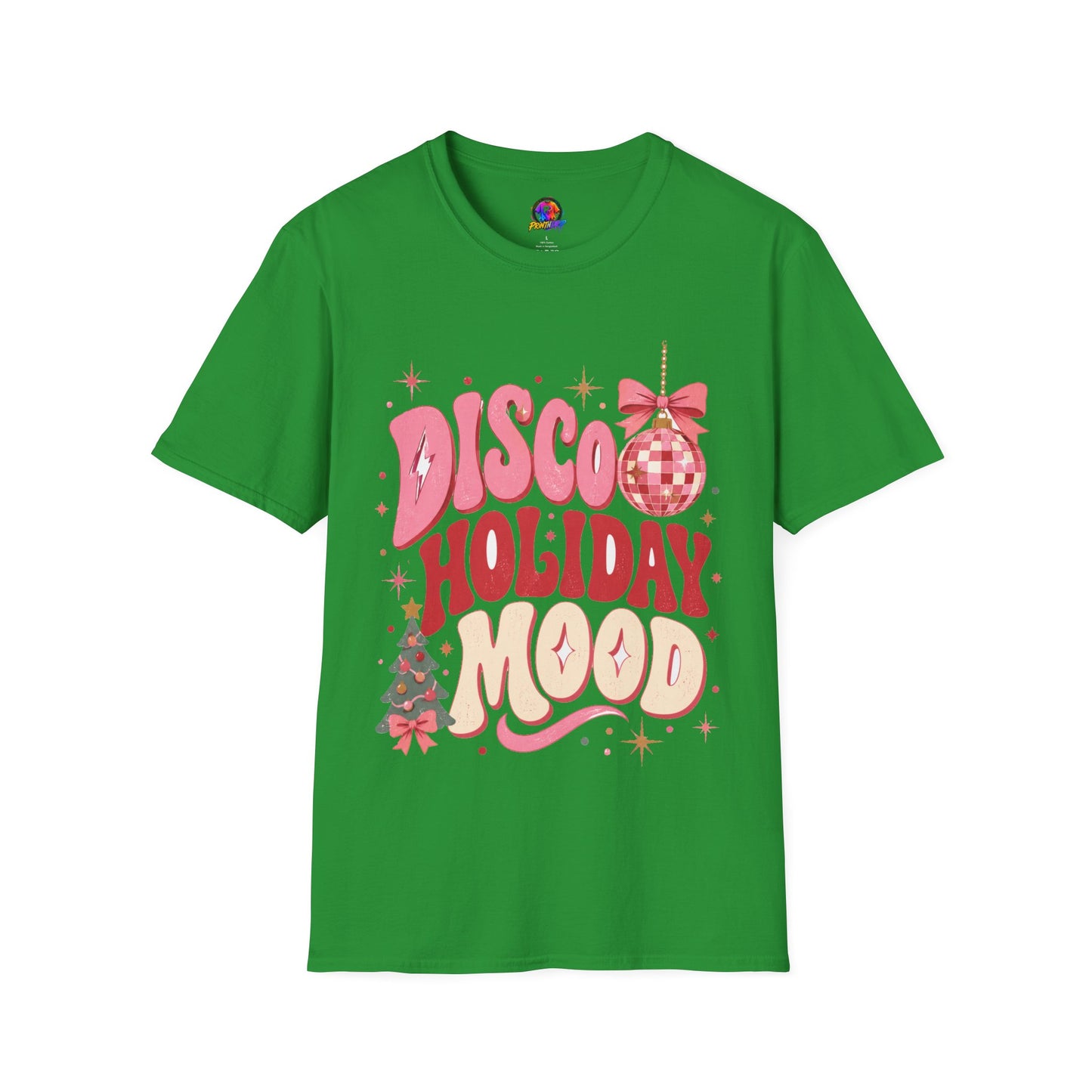 Disco Holiday T-Shirt — Retro Pink Disco Ball Christmas Tee