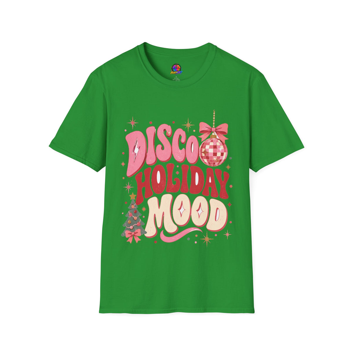 Disco Holiday T-Shirt — Retro Pink Disco Ball Christmas Tee