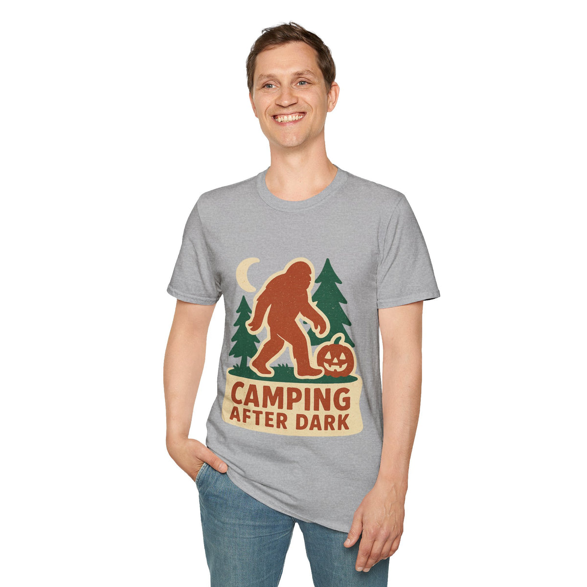 Camping After Dark T‑Shirt — Retro Bigfoot Camp Graphic Tee - Trending Now - August 2026