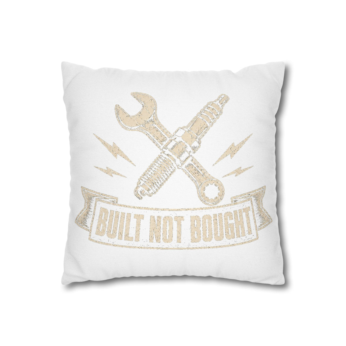 Built Not Bought Pillowcase  Milo Bailey Dog Dad Mom— Mechanic Wrench Spark Plug Decorative Throw Pillow