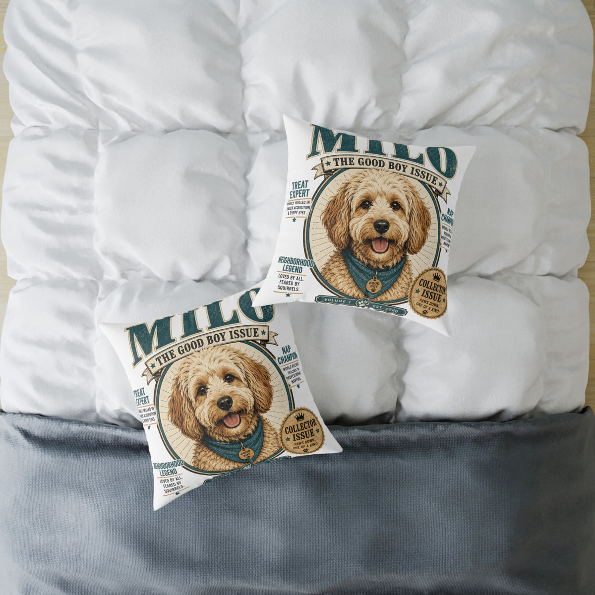 Milo "The Good Boy Issue" Decorative Pillow  Milo Bailey Dog Dad Mom